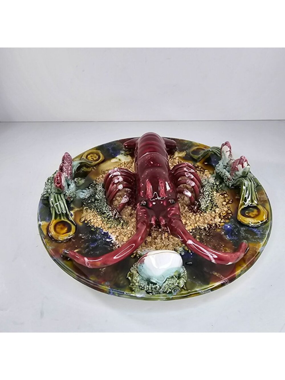 Jay Willfred Andrea By Sadek Lobster Plate Palissy Majolica Portugal - Picture 4 of 10